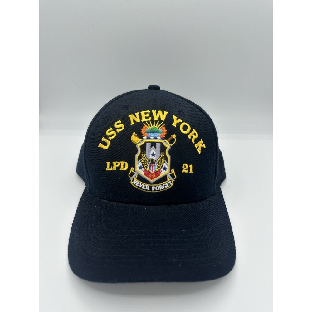 The Corps USS New York LPD 21 Logo Blue Baseball Cap Hat One‎ Size
